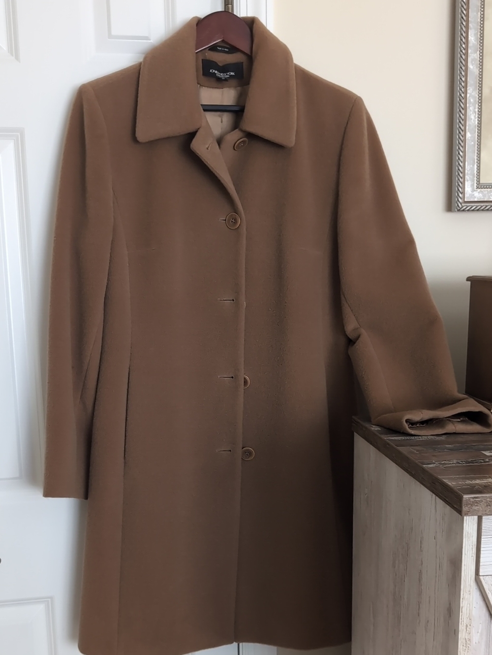 Club Room Women's Brown Single-Breasted Wool Pea Coat